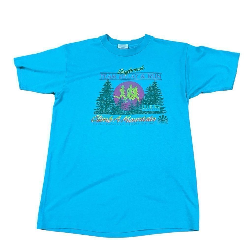 Vintage Day Break Park Relay Run Event Graphic T Shirt Men's L